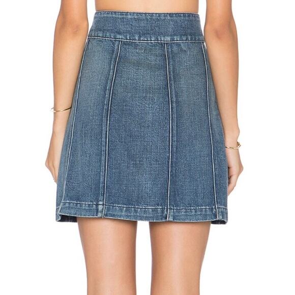 Frame Denim Le Panel Denim Mini Skirt - Blue - Size 25 XS - Picture 2 of 7